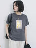 スクエア箔プリントTシャツ（オフホワイト/ホワイト/チャコールグレー）｜Samansa Mos2 blue（サマンサモスモス ブルー）通販