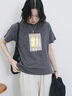 スクエア箔プリントTシャツ（オフホワイト/ホワイト/チャコールグレー）｜Samansa Mos2 blue（サマンサモスモス ブルー）通販
