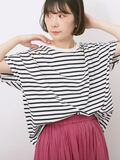 【USAコットン】アソートフレンチスリーブTシャツ（ホワイト）｜Samansa Mos2 blue（サマンサモスモス ブルー）通販