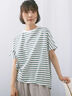 【USAコットン】アソートフレンチスリーブTシャツ（グリーン）｜Samansa Mos2 blue（サマンサモスモス ブルー）通販