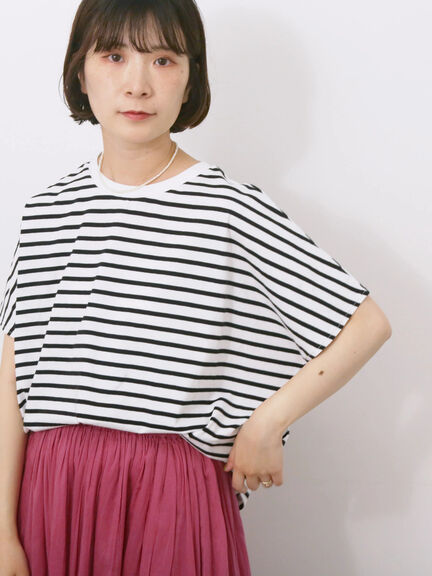 【USAコットン】アソートフレンチスリーブTシャツ（オフホワイト/ホワイト/グレー/ブラック/グリーン）｜Samansa Mos2 blue（サマンサモスモス ブルー）通販