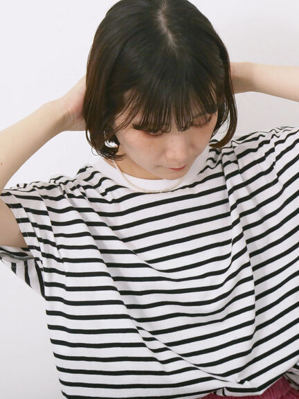 【USAコットン】アソートフレンチスリーブTシャツ（オフホワイト/ホワイト/グレー/ブラック/グリーン）｜Samansa Mos2 blue（サマンサモスモス ブルー）通販