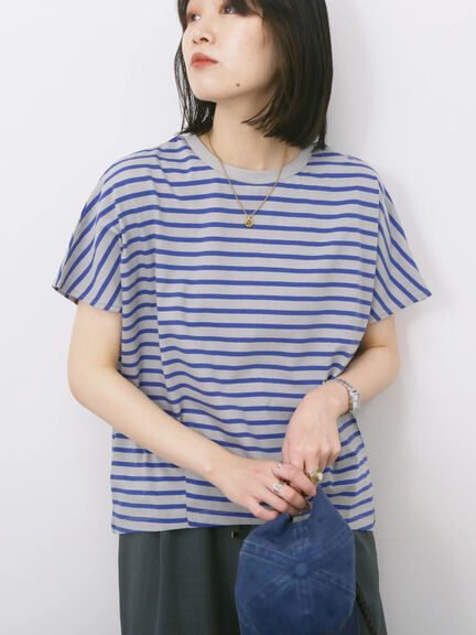 【USAコットン】アソートフレンチスリーブTシャツ（オフホワイト/ホワイト/グレー/ブラック/グリーン）｜Samansa Mos2 blue（サマンサモスモス ブルー）通販