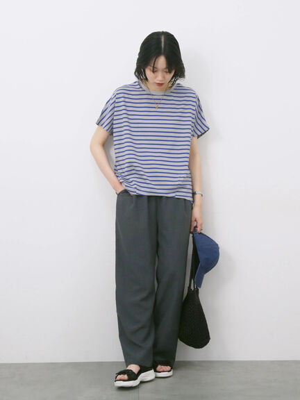 【USAコットン】アソートフレンチスリーブTシャツ（オフホワイト/ホワイト/グレー/ブラック/グリーン）｜Samansa Mos2 blue（サマンサモスモス ブルー）通販