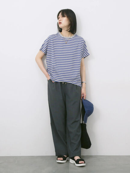 【USAコットン】アソートフレンチスリーブTシャツ（オフホワイト/ホワイト/グレー/ブラック/グリーン）｜Samansa Mos2 blue（サマンサモスモス ブルー）通販