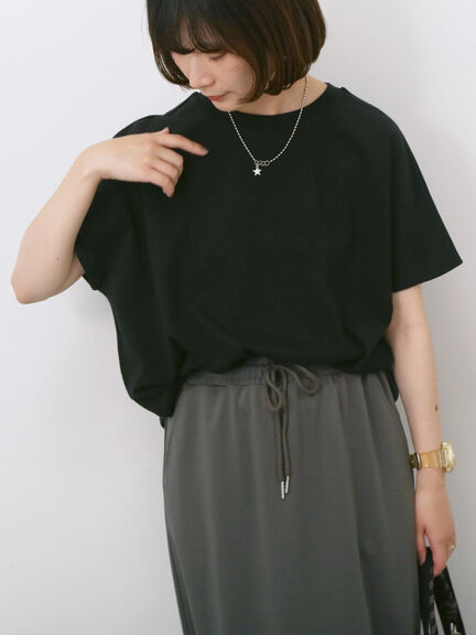 【USAコットン】アソートフレンチスリーブTシャツ（オフホワイト/ホワイト/グレー/ブラック/グリーン）｜Samansa Mos2 blue（サマンサモスモス ブルー）通販