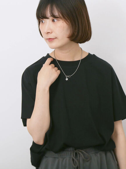 【USAコットン】アソートフレンチスリーブTシャツ（オフホワイト/ホワイト/グレー/ブラック/グリーン）｜Samansa Mos2 blue（サマンサモスモス ブルー）通販