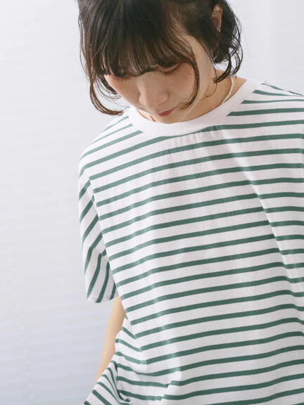 【USAコットン】アソートフレンチスリーブTシャツ（オフホワイト/ホワイト/グレー/ブラック/グリーン）｜Samansa Mos2 blue（サマンサモスモス ブルー）通販