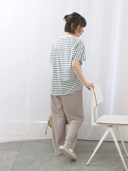 【USAコットン】アソートフレンチスリーブTシャツ（オフホワイト/ホワイト/グレー/ブラック/グリーン）｜Samansa Mos2 blue（サマンサモスモス ブルー）通販