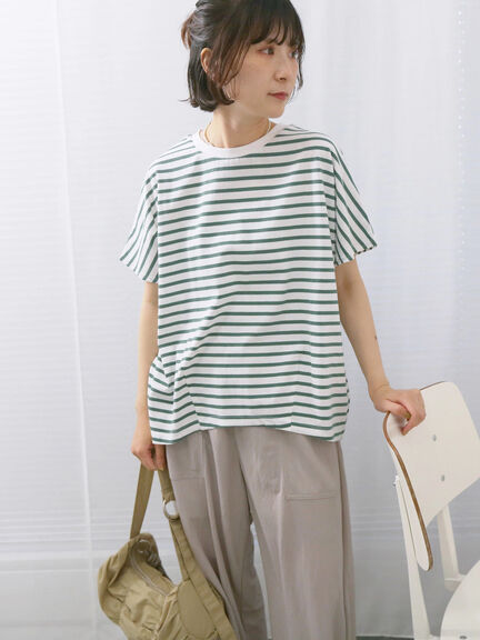 【USAコットン】アソートフレンチスリーブTシャツ（オフホワイト/ホワイト/グレー/ブラック/グリーン）｜Samansa Mos2 blue（サマンサモスモス ブルー）通販