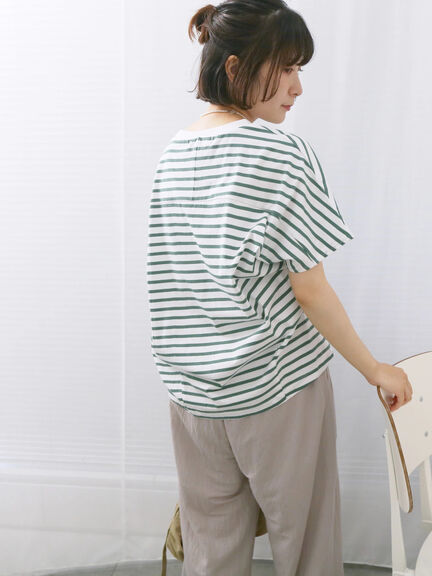 【USAコットン】アソートフレンチスリーブTシャツ（オフホワイト/ホワイト/グレー/ブラック/グリーン）｜Samansa Mos2 blue（サマンサモスモス ブルー）通販