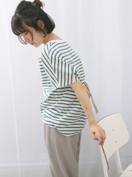【USAコットン】アソートフレンチスリーブTシャツ（オフホワイト/ホワイト/グレー/ブラック/グリーン）｜Samansa Mos2 blue（サマンサモスモス ブルー）通販