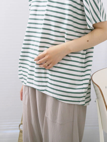 【USAコットン】アソートフレンチスリーブTシャツ（オフホワイト/ホワイト/グレー/ブラック/グリーン）｜Samansa Mos2 blue（サマンサモスモス ブルー）通販