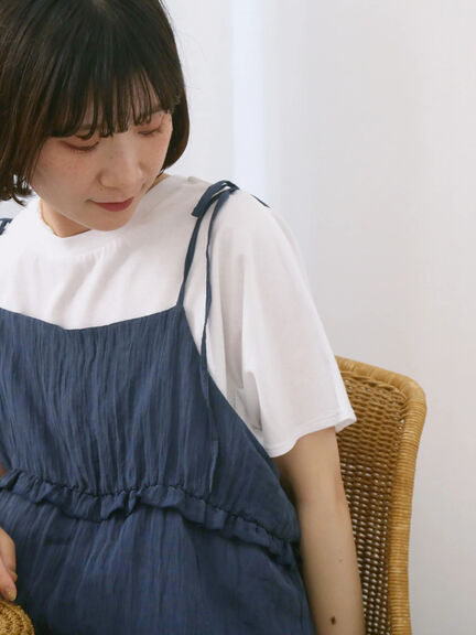 【USAコットン】アソートフレンチスリーブTシャツ（オフホワイト/ホワイト/グレー/ブラック/グリーン）｜Samansa Mos2 blue（サマンサモスモス ブルー）通販