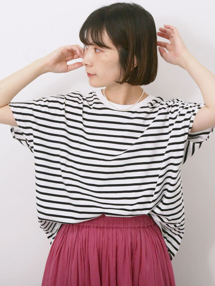 【USAコットン】アソートフレンチスリーブTシャツ（オフホワイト/ホワイト/グレー/ブラック/グリーン）｜Samansa Mos2 blue（サマンサモスモス ブルー）通販