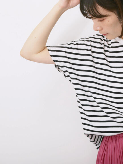 【USAコットン】アソートフレンチスリーブTシャツ（オフホワイト/ホワイト/グレー/ブラック/グリーン）｜Samansa Mos2 blue（サマンサモスモス ブルー）通販