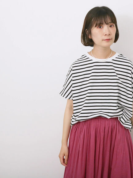 【USAコットン】アソートフレンチスリーブTシャツ（オフホワイト/ホワイト/グレー/ブラック/グリーン）｜Samansa Mos2 blue（サマンサモスモス ブルー）通販
