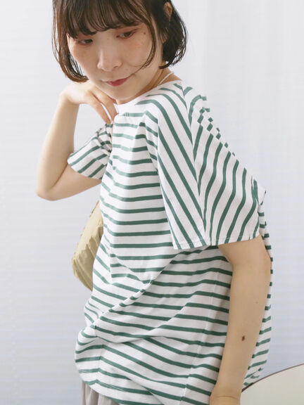 【USAコットン】アソートフレンチスリーブTシャツ（オフホワイト/ホワイト/グレー/ブラック/グリーン）｜Samansa Mos2 blue（サマンサモスモス ブルー）通販