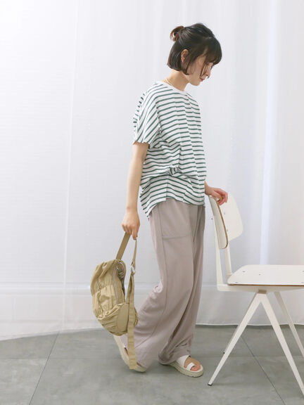 【USAコットン】アソートフレンチスリーブTシャツ（オフホワイト/ホワイト/グレー/ブラック/グリーン）｜Samansa Mos2 blue（サマンサモスモス ブルー）通販
