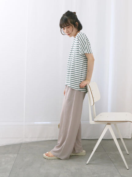 【USAコットン】アソートフレンチスリーブTシャツ（オフホワイト/ホワイト/グレー/ブラック/グリーン）｜Samansa Mos2 blue（サマンサモスモス ブルー）通販