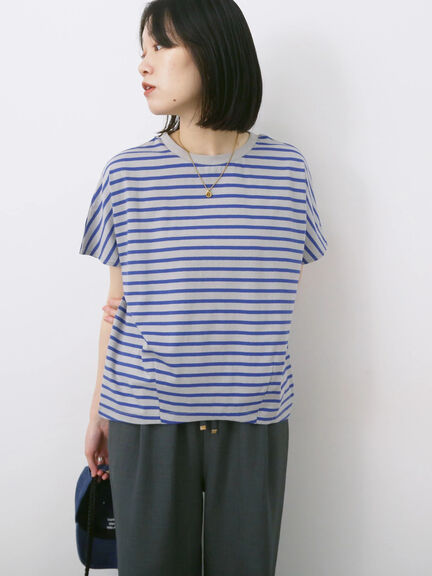 【USAコットン】アソートフレンチスリーブTシャツ（オフホワイト/ホワイト/グレー/ブラック/グリーン）｜Samansa Mos2 blue（サマンサモスモス ブルー）通販