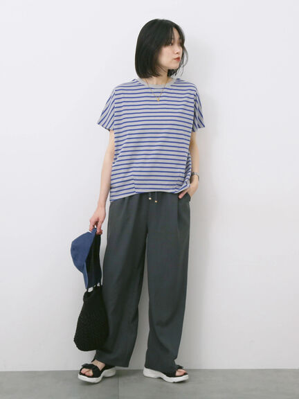 【USAコットン】アソートフレンチスリーブTシャツ（オフホワイト/ホワイト/グレー/ブラック/グリーン）｜Samansa Mos2 blue（サマンサモスモス ブルー）通販