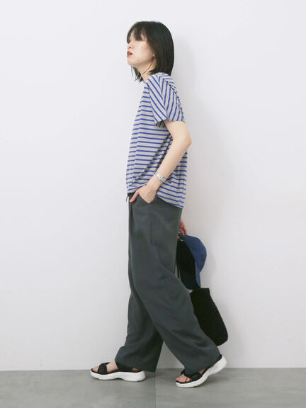【USAコットン】アソートフレンチスリーブTシャツ（オフホワイト/ホワイト/グレー/ブラック/グリーン）｜Samansa Mos2 blue（サマンサモスモス ブルー）通販