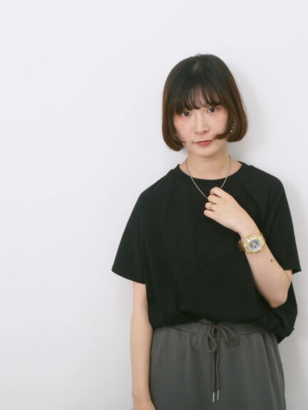 【USAコットン】アソートフレンチスリーブTシャツ（オフホワイト/ホワイト/グレー/ブラック/グリーン）｜Samansa Mos2 blue（サマンサモスモス ブルー）通販