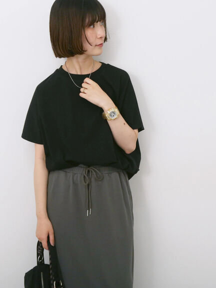 【USAコットン】アソートフレンチスリーブTシャツ（オフホワイト/ホワイト/グレー/ブラック/グリーン）｜Samansa Mos2 blue（サマンサモスモス ブルー）通販