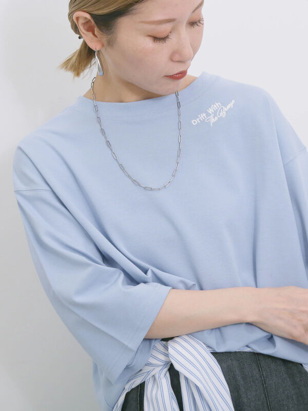 ◎ポンチロゴ刺繍プルオーバー（サックスブルー）｜Samansa Mos2 blue（サマンサモスモス ブルー）通販