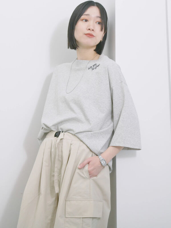 ◎ポンチロゴ刺繍プルオーバー（ＴＯＰグレー）｜Samansa Mos2 blue（サマンサモスモス ブルー）通販
