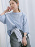 ◎ポンチロゴ刺繍プルオーバー（オフホワイト/サックスブルー/ＴＯＰグレー）｜Samansa Mos2 blue（サマンサモスモス ブルー）通販