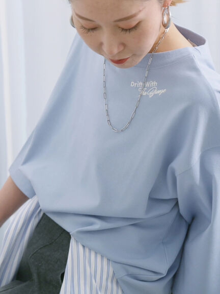 ◎ポンチロゴ刺繍プルオーバー（オフホワイト/サックスブルー/ＴＯＰグレー）｜Samansa Mos2 blue（サマンサモスモス ブルー）通販