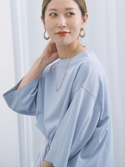 ◎ポンチロゴ刺繍プルオーバー（オフホワイト/サックスブルー/ＴＯＰグレー）｜Samansa Mos2 blue（サマンサモスモス ブルー）通販