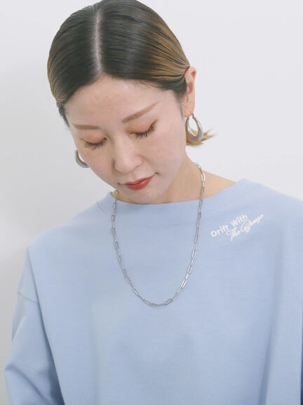 ◎ポンチロゴ刺繍プルオーバー（オフホワイト/サックスブルー/ＴＯＰグレー）｜Samansa Mos2 blue（サマンサモスモス ブルー）通販