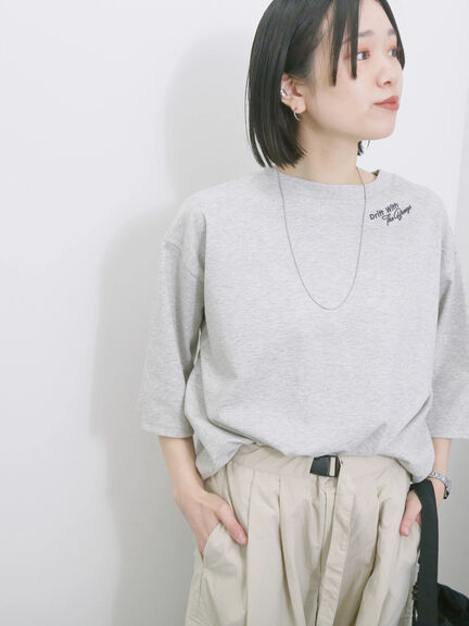 ◎ポンチロゴ刺繍プルオーバー（オフホワイト/サックスブルー/ＴＯＰグレー）｜Samansa Mos2 blue（サマンサモスモス ブルー）通販