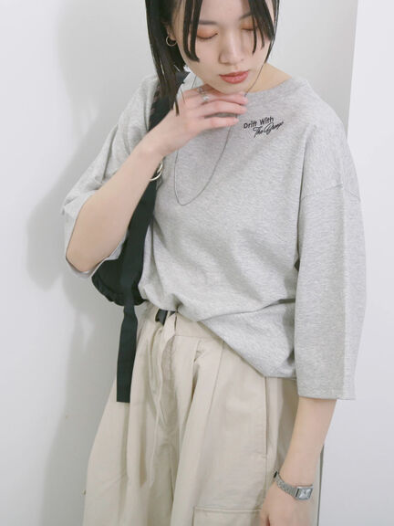 ◎ポンチロゴ刺繍プルオーバー（オフホワイト/サックスブルー/ＴＯＰグレー）｜Samansa Mos2 blue（サマンサモスモス ブルー）通販