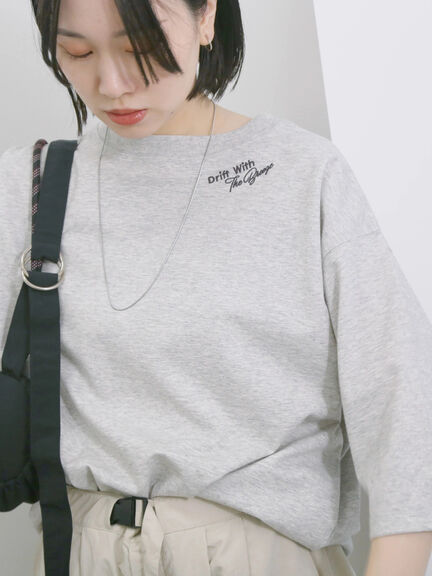 ◎ポンチロゴ刺繍プルオーバー（オフホワイト/サックスブルー/ＴＯＰグレー）｜Samansa Mos2 blue（サマンサモスモス ブルー）通販