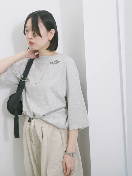 ◎ポンチロゴ刺繍プルオーバー（オフホワイト/サックスブルー/ＴＯＰグレー）｜Samansa Mos2 blue（サマンサモスモス ブルー）通販