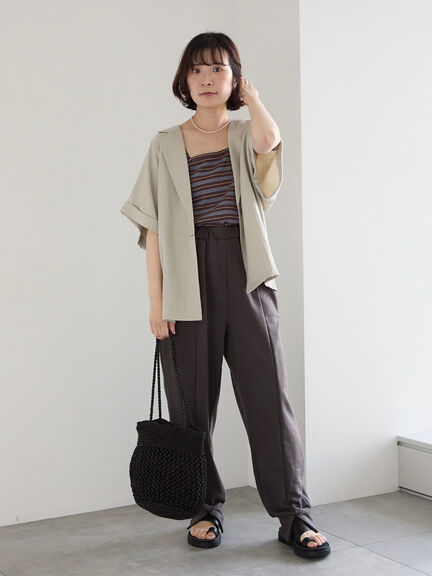 ◎裏毛センタースリットパンツ（チャコールグレー/ブラック/ＴＯＰグレー）｜Samansa Mos2 blue（サマンサモスモス ブルー）通販