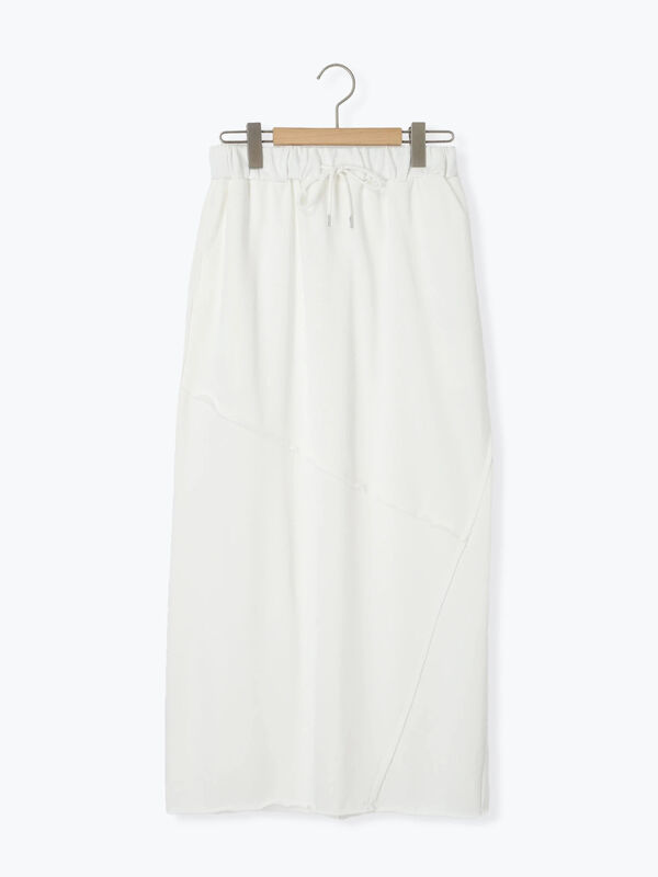 ★1回着★SM2★サマンサモスモス★裏地付きスカート　F　ウエスト総ゴム　白 セール 刺繍クロス付きスカート（チャコールグレー⁄ブラック