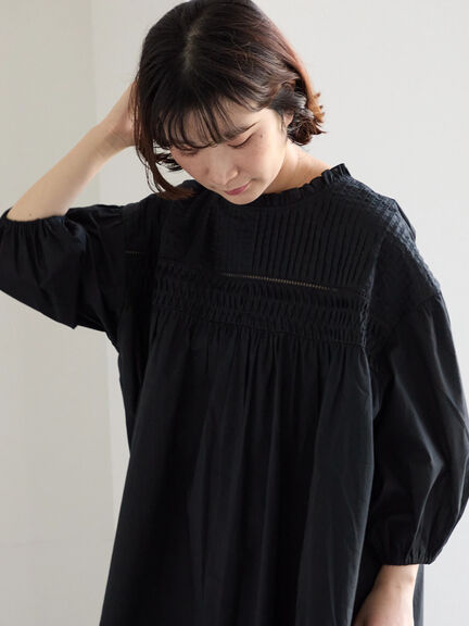 ◎ピンタックギャザーブラウス（オフホワイト/ブラック/ラベンダー）｜Samansa Mos2 blue（サマンサモスモス ブルー）通販