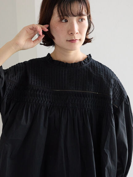 ◎ピンタックギャザーブラウス（オフホワイト/ブラック/ラベンダー）｜Samansa Mos2 blue（サマンサモスモス ブルー）通販