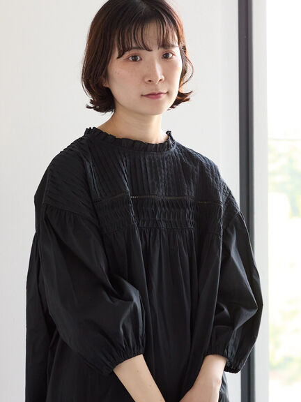 ◎ピンタックギャザーブラウス（オフホワイト/ブラック/ラベンダー）｜Samansa Mos2 blue（サマンサモスモス ブルー）通販