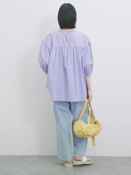 ◎ピンタックギャザーブラウス（オフホワイト/ブラック/ラベンダー）｜Samansa Mos2 blue（サマンサモスモス ブルー）通販