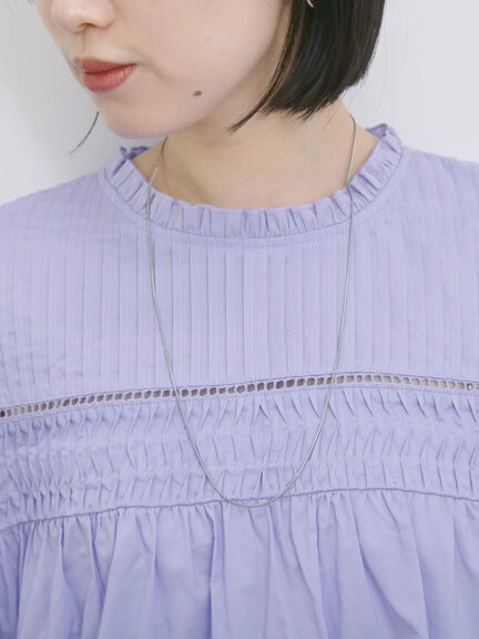 ◎ピンタックギャザーブラウス（オフホワイト/ブラック/ラベンダー）｜Samansa Mos2 blue（サマンサモスモス ブルー）通販