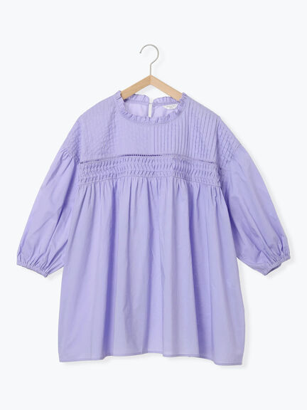 ◎ピンタックギャザーブラウス（オフホワイト/ブラック/ラベンダー）｜Samansa Mos2 blue（サマンサモスモス ブルー）通販