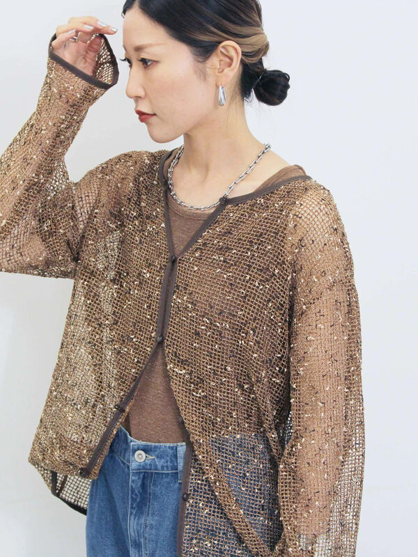 TSUHARU⋈かぎ針お花モチーフ付きニットカーディガン ツハルバイ