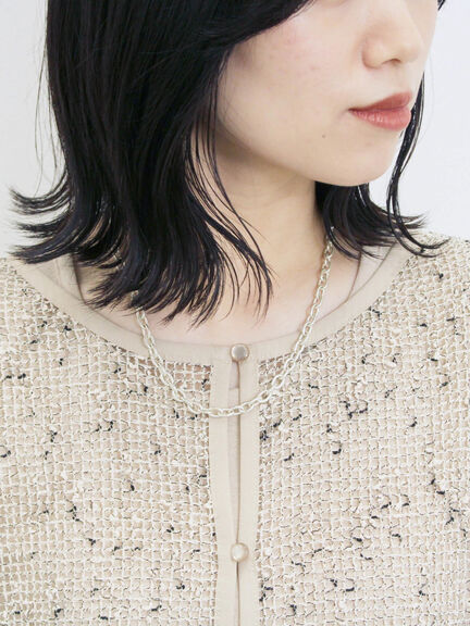 前後2wayメッシュレースカーディガン（ブラック/ブラウン/キナリ）｜Samansa Mos2 blue（サマンサモスモス ブルー）通販