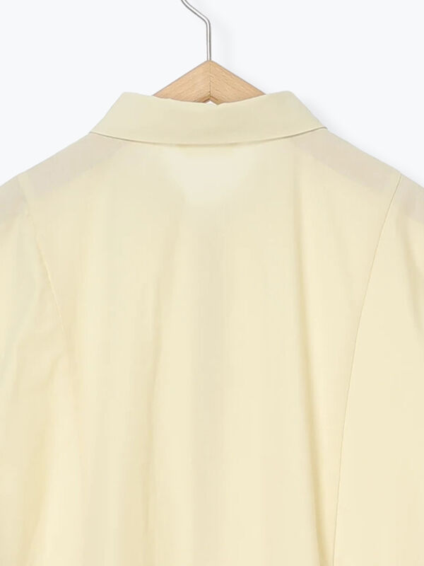 セール】 ◎サイドギャザーシャツワンピース（ブラック/ベージュ